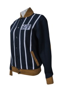 Z267 大量訂造直袖棒球褸  供應條紋棒球外套   來樣訂造棒球褸  棒球褸製衣廠